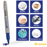 Маркер перманентный Crown "Multi Marker Slim" синий, пулевидный, 2мм по низкой цене оптом 