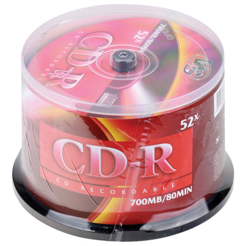 Диски CD-R VS 700Mb 52x, КОМПЛЕКТ 50 шт., Cake Box, VSCDRCB5001 по низкой цене оптом Краснодар, Москва, Уфа, Казань, Барнаул, Владивосток, Хабаровск, Сахалин, Красноярск, Екатеренбург, 