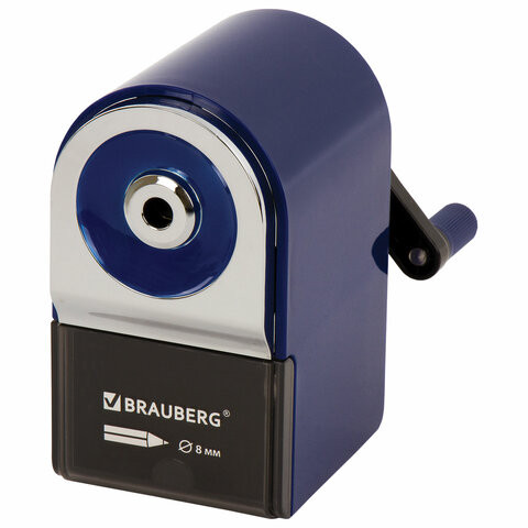 Точилка механическая BRAUBERG "ORIGINAL", для чернографитных и цветных карандашей, крепление к столу, корпус синий, 228480 по низкой цене оптом Краснодар, Москва, Уфа, Казань, Барнаул, Владивосток, Хабаровск, Сахалин, Красноярск, Екатеренбург, 