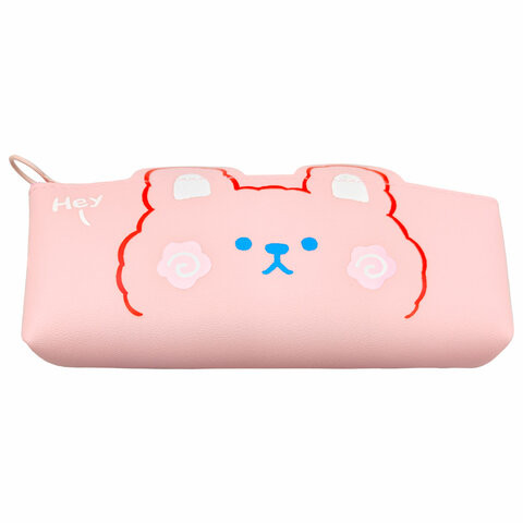 Пенал ЮНЛАНДИЯ ЮНИОР, 1 отделение, искусственная кожа, Pink bear, 20х9х7 см, 273818 по низкой цене оптом 