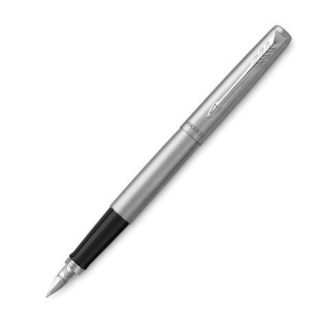 Ручка перьевая PARKER "Jotter Stainless Steel CT", корпус серебристый, хромированные детали, синяя, 2030946 по низкой цене оптом 