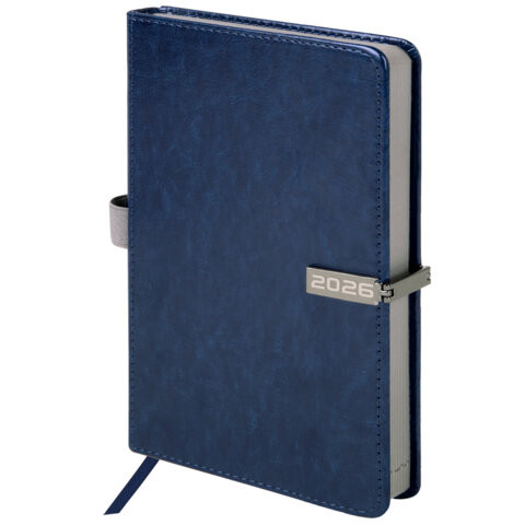 Ежедневник датированный 2026 А5 138x213мм BRAUBERG Inspiration, под кожу, цветной срез, синий, 117474 по низкой цене оптом Ежедневник датированный 2026 А5 138x213мм BRAUBERG Inspiration, под кожу, цветной срез, синий, 117474 по низкой цене оптом