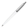 Ручка шариковая PARKER "Jotter Plastic CT", корпус белый, детали из нержавеющей стали, синяя, R0032930 по низкой цене оптом 