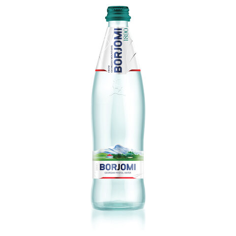 Вода ГАЗИРОВАННАЯ минеральная BORJOMI (БОРЖОМИ), 0,33 л, стеклянная бутылка по низкой цене оптом 