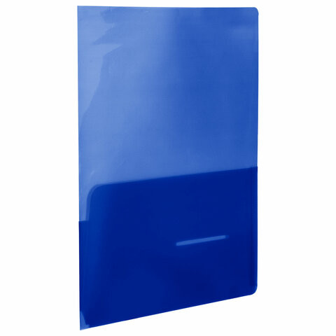 Папка-уголок 2 кармана непрозрачная А4 BRAUBERG SPECIAL, синяя, 0,18 мм, 273060 по низкой цене оптом 