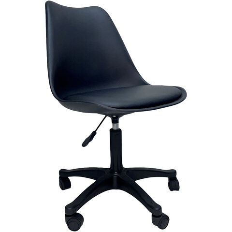 Кресло стул BRABIX "Eames MG-310 PL", пластик черный, экокожа черная, 532927 по низкой цене оптом 