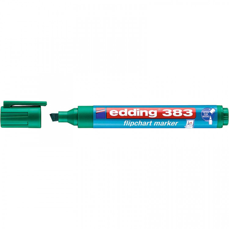 Маркер для флипчартов edding 383 Cap-off, скошенный наконечник, 1-5 мм Зеленый по низкой цене оптом 