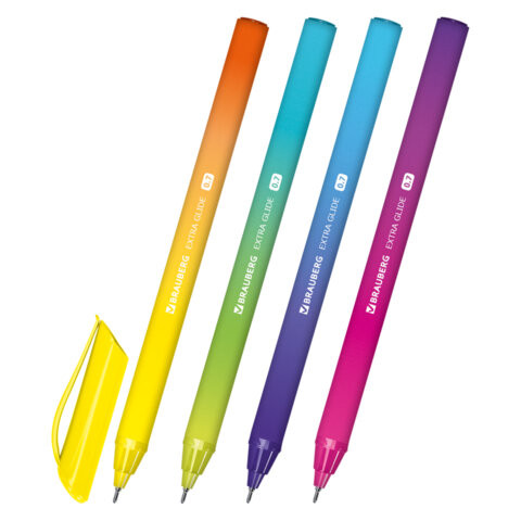 Ручка шариковая масляная BRAUBERG "Extra Glide DZ", СИНЯЯ, трехгранная, корпус ассорти, игольчатый наконечник 0,7 мм, линия 0,5 мм, 144263 по низкой цене оптом Ручка шариковая масляная BRAUBERG "Extra Glide DZ", СИНЯЯ, трехгранная, корпус ассорти, игольчатый наконечник 0,7 мм, линия 0,5 мм, 144263 по низкой цене оптом