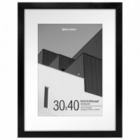 Рамка 30*40см с паспарту 21х30см небьющаяся, багет 20 мм, пластик, BRAUBERG "New Age", черная, 391277