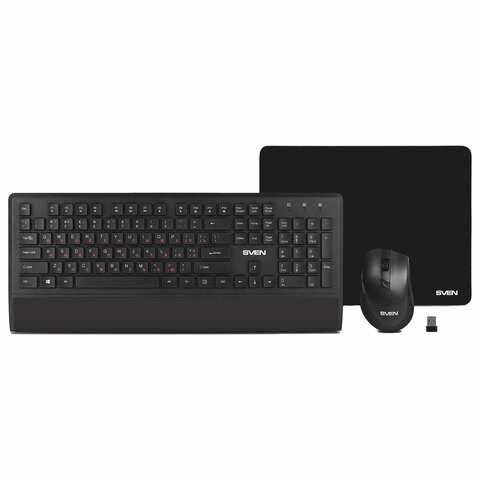 Набор беспроводной SVEN KB-C3800W, клавиатура, мышь 5 кнопок +1 колесо-кнопка, коврик, SV-017293 по низкой цене оптом Краснодар, Москва, Уфа, Казань, Барнаул, Владивосток, Хабаровск, Сахалин, Красноярск, Екатеренбург, 