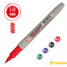 Набор перманентных маркеров Crown "Multi Marker Super Slim" 4цв., пулевидный, 1мм, чехол с европодв. по низкой цене оптом Краснодар, Москва, Уфа, Казань, Барнаул, Владивосток, Хабаровск, Сахалин, Красноярск, Екатеренбург, 