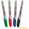 Набор перманентных маркеров Crown "Multi Marker Super Slim" 4цв., пулевидный, 1мм, чехол с европодв. по низкой цене оптом Краснодар, Москва, Уфа, Казань, Барнаул, Владивосток, Хабаровск, Сахалин, Красноярск, Екатеренбург, 