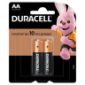 Батарейки КОМПЛЕКТ 2 шт., DURACELL Basic, AA (LR06, 15А), алкалиновые, пальчиковые, блистер по низкой цене оптом 