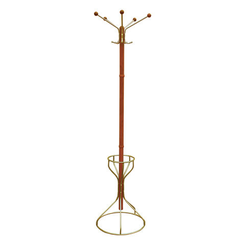 Вешалка-стойка "Стелла-2МД", 1,92 м, основание 45 см, 5 крючков+место для зонтов, металл, вишня