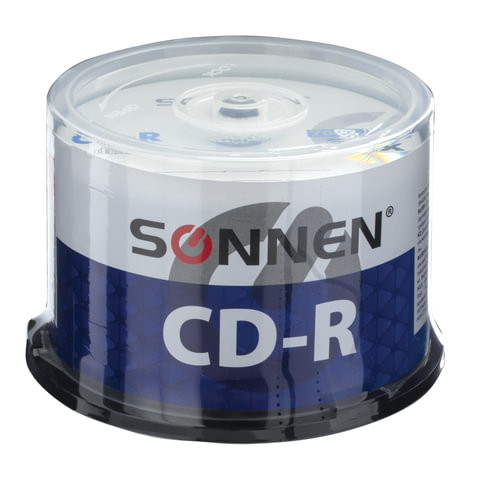 Диски CD-R SONNEN 700 Mb 52x Cake Box (упаковка на шпиле), КОМПЛЕКТ 50 шт., 512570 по низкой цене оптом Краснодар, Москва, Уфа, Казань, Барнаул, Владивосток, Хабаровск, Сахалин, Красноярск, Екатеренбург, 