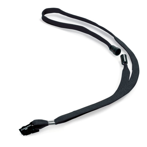 Лента для бейджей DURABLE (Германия), комплект 10 шт., 44 см, текстильная, с боковым замком и клипом, черная, 8119-01 по низкой цене оптом 