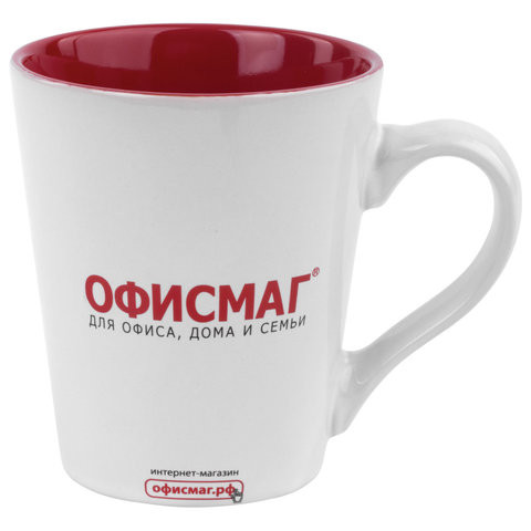Кружка ОФИСМАГ, 400 мл, керамика, белая, 604990 по низкой цене оптом 
