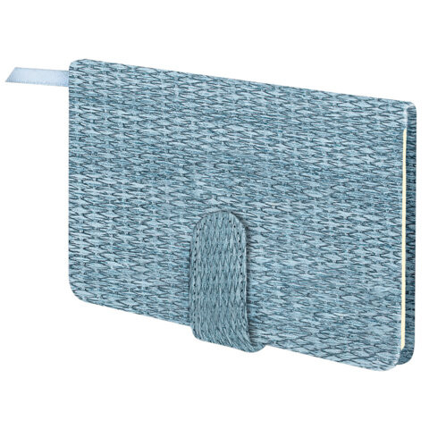 Еженедельник датированный 2026 МАЛЫЙ ФОРМАТ 95х155мм А6 BRAUBERG Augustus, под кожу, голубой, 117185 по низкой цене оптом 