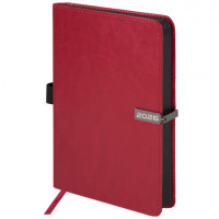 Ежедневник датированный 2026 А5 138x213мм BRAUBERG Inspiration, под кожу, цветной срез, красный, 117475