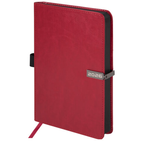 Ежедневник датированный 2026 А5 138x213мм BRAUBERG Inspiration, под кожу, цветной срез, красный, 117475 по низкой цене оптом Ежедневник датированный 2026 А5 138x213мм BRAUBERG Inspiration, под кожу, цветной срез, красный, 117475 по низкой цене оптом