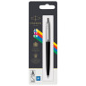 Ручка шариковая PARKER "Jotter Plastic CT", корпус черный, детали из нержавеющей стали, блистер, синяя, 2096873 по низкой цене оптом 