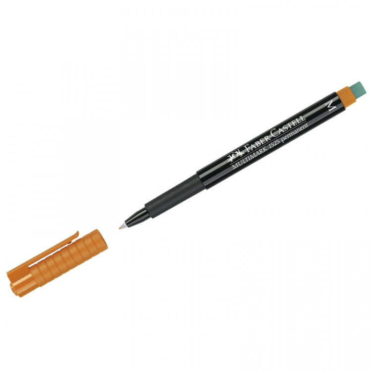 Маркер перманентный Faber-Castell "Multimark permanent" M, оранжевый, пулев., 1,0мм, с ластиком по низкой цене оптом 