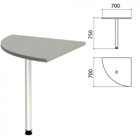 Стол приставной угловой "Этюд", 700х700х750 мм, цвет серый (КОМПЛЕКТ)