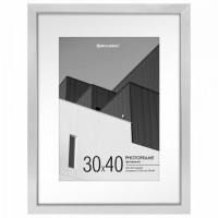 Рамка 30*40см с паспарту 21х30см небьющаяся, багет 20 мм, пластик, BRAUBERG "New Age", белая, 391278