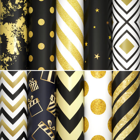 Бумага упаковочная "Golden pattern", 70x100 см, 10 дизайнов ассорти, ЗОЛОТАЯ СКАЗКА, 591912 по низкой цене оптом 