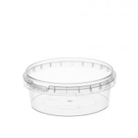 Банка с крышкой 385мл пластиковая под пресервы с контрольным замком, диаметр 122мм ВЗЛП, ШК5957, 1214КП