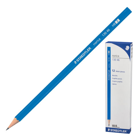 Карандаш чернографитный STAEDTLER (Германия), 1 шт., "Norica", HB, без резинки, корпус синий, заточенный, 130 46-HB 10TH по низкой цене оптом 