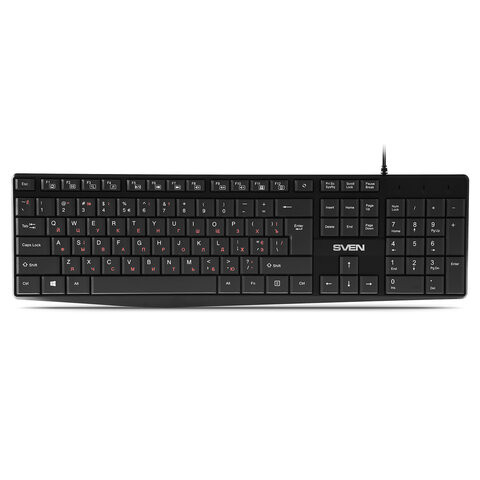 Клавиатура проводная SVEN KB-S305, USB, 105 кнопок, черная, SV-018801 по низкой цене оптом Краснодар, Москва, Уфа, Казань, Барнаул, Владивосток, Хабаровск, Сахалин, Красноярск, Екатеренбург, 
