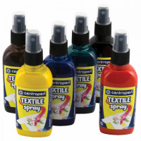 Краски-спреи для ткани и одежды НАБОР 6 ЦВЕТОВ CENTROPEN "Textile Spray", 6 тюбиков по 110 мл, 1139/6, 9 1139 0601