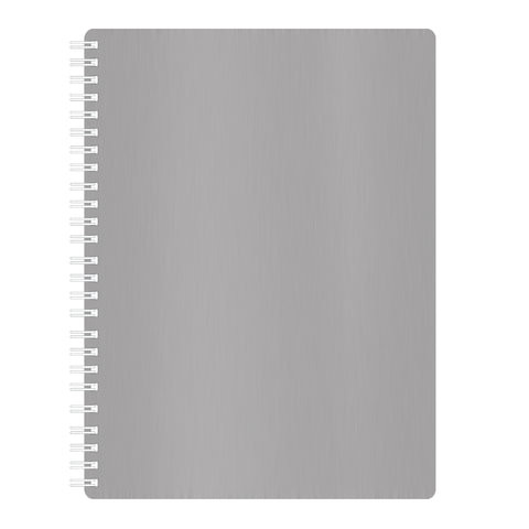 Тетрадь А5, 80 л., HATBER, гребень, клетка, обложка пластик, "METALLIC-СЕРАЯ", 80Т5В1гр_03414, T196830 по низкой цене оптом 