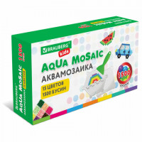 Аквамозаика 15 цветов, 1500 бусин, с трафаретами и инструментами, BRAUBERG KIDS, код, 664913