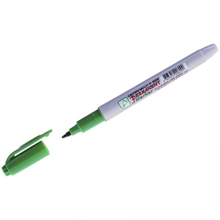 Маркер перманентный Crown "Multi Marker Super Slim" зеленый, пулевидный, 1мм по низкой цене оптом Краснодар, Москва, Уфа, Казань, Барнаул, Владивосток, Хабаровск, Сахалин, Красноярск, Екатеренбург, 