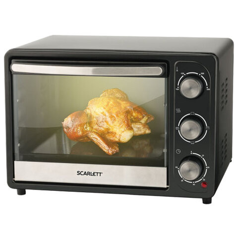 Электропечь SCARLETT SC-EO93O21, 1300 Вт, объем 20 л, механическое управление, гриль, таймер, черная по низкой цене оптом 