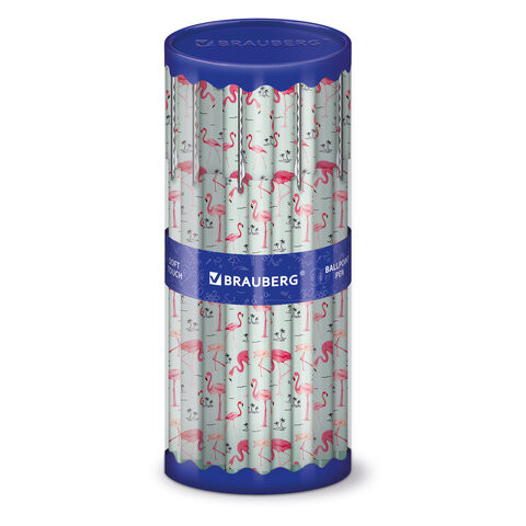 Ручка шариковая BRAUBERG SOFT TOUCH STICK "FLAMINGO", СИНЯЯ, мягкое покрытие, узел 0,7 мм, 143705 по низкой цене оптом 