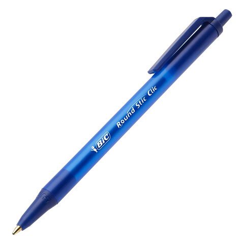 Ручки шариковые автоматические BIC "Round Stic Clic", НАБОР 3 шт., СИНИЕ, линия письма 0,32 мм, блистер, 926374 по низкой цене оптом Краснодар, Москва, Уфа, Казань, Барнаул, Владивосток, Хабаровск, Сахалин, Красноярск, Екатеренбург, 