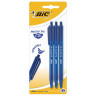 Ручки шариковые автоматические BIC "Round Stic Clic", НАБОР 3 шт., СИНИЕ, линия письма 0,32 мм, блистер, 926374 по низкой цене оптом Краснодар, Москва, Уфа, Казань, Барнаул, Владивосток, Хабаровск, Сахалин, Красноярск, Екатеренбург, 