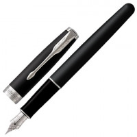 Ручка перьевая PARKER "Sonnet Core Matt Black CT", корпус черный матовый лак, палладиевые детали, черная, 1931521