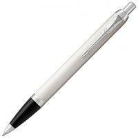 Ручка шариковая PARKER "IM Core White Lacquer CT", корпус белый глянцевый лак, хромированные детали, синяя, 1931675