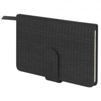 Еженедельник датированный 2026 МАЛЫЙ ФОРМАТ 95х155мм А6 BRAUBERG Augustus, под кожу, черный, 117186