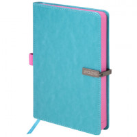 Ежедневник датированный 2026 А5 138x213мм BRAUBERG Inspiration, под кожу, цветной срез, бирюза, 117476
