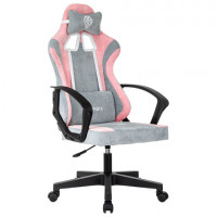 Кресло компьютерное BRABIX ''Forcer GM-127'', 2 подушки, ткань, розовое/серое, 533215