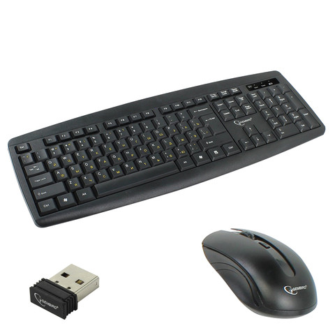 Набор беспроводной GEMBIRD KBS-8000, клавиатура, мышь 5 кнопок + 1 колесо-кнопка, черный