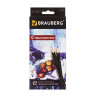 Карандаши цветные BRAUBERG "Artist line", 12 цветов, трехгранные, черный корпус, высшее качество, 180596 по низкой цене оптом 