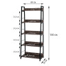 Стеллаж на металлокаркасе BRABIX "LOFT SH-003", 600х350х1500 мм, 5 полок, цвет морёный дуб, 641234 по низкой цене оптом 