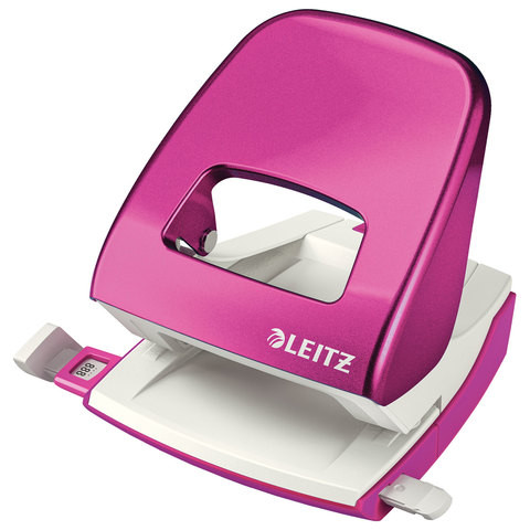 Дырокол металлический LEITZ "New NeXXT WOW", до 30 листов, розовый металлик, блистер, 50082023 по низкой цене оптом 