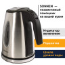 Чайник SONNEN KT-1721, 1,7 л, 2200 Вт, закрытый нагревательный элемент, нержавеющая сталь, черный, подсветка, 454347 по низкой цене оптом Краснодар, Москва, Уфа, Казань, Барнаул, Владивосток, Хабаровск, Сахалин, Красноярск, Екатеренбург, 